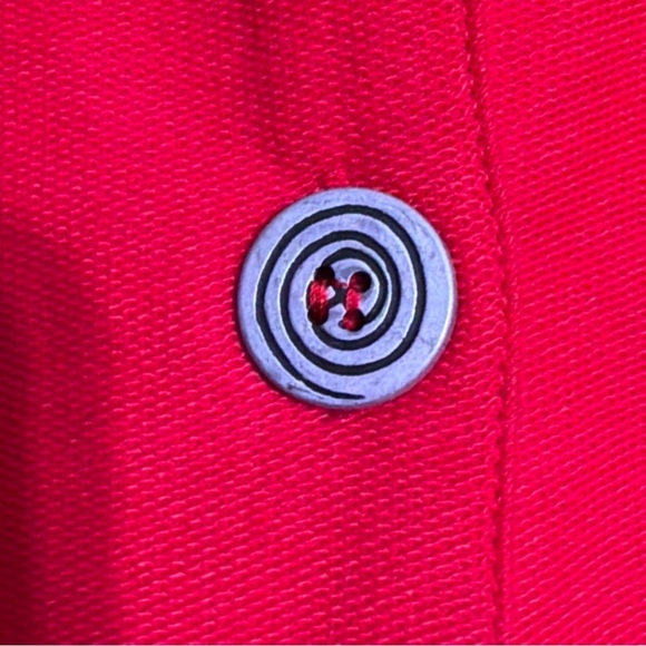 Vintage Koret Cityscapes Cardigan Red with Buttons and Long Sleeves - Picture 4 of 6